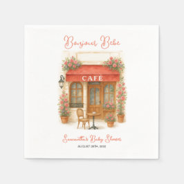 ボンジュールベパリフランスのカフェベビーシャワー スタンダードカクテルナプキン