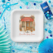 ボンジュールベパリフランスのカフェベビーシャワー ペーパープレート (パーティー)