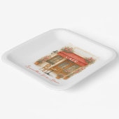 ボンジュールベパリフランスのカフェベビーシャワー ペーパープレート (傾斜あり)