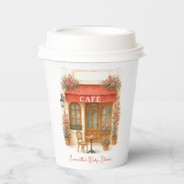 ボンジュールベパリフランスのカフェベビーシャワー 紙コップ