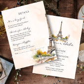 ボンジュールベパリフランスのフローラベビーシャワー 招待状