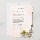 ボンジュールベパリフランスのフローラボウベイビーシャワー 招待状 (裏面)