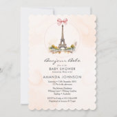 ボンジュールベパリフランスのフローラボウベイビーシャワー 招待状 (正面)