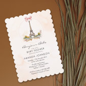 ボンジュールベパリフランスのフローラボウベイビーシャワー 招待状