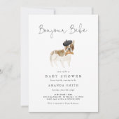 ボンジュールベパリフランスのブルドッグベビーシャワーインヴィ 招待状 (正面)