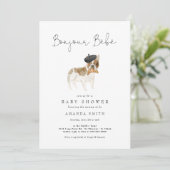 ボンジュールベパリフランスのブルドッグベビーシャワーインヴィ 招待状 (スタンド正面)