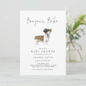 ボンジュールベパリフランスのブルドッグベビーシャワーインヴィ 招待状 (スタンド正面)