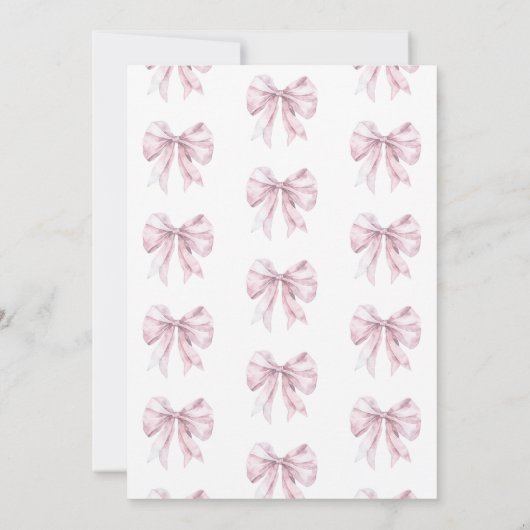 ボンジュールベビートイルピンクボウフランスのベビーシャワー 招待状 (裏面)