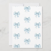 ボンジュールベビートイルブルーボウフランスのベビーシャワー 招待状 (裏面)