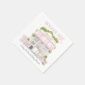 ボンジュールベピンクパリジャンカフェベビーガールシャワー スタンダードカクテルナプキン (角)