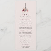 ボンジュールベピンクフローラエッフェルタワーメニューカード 招待状 (正面)