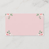 ボンジュールベフランスのカフェピンクフローラおむつラッフル エンクロージャーカード (裏面)
