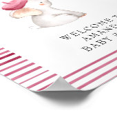 ボンジュールベフランスのゾウ歓迎ベビシャワー ポスター (角)