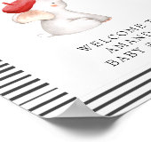 ボンジュールベフランスのゾウ歓迎ベビシャワー ポスター (角)