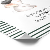 ボンジュールベフランスのゾウ歓迎ベビシャワー ポスター (角)