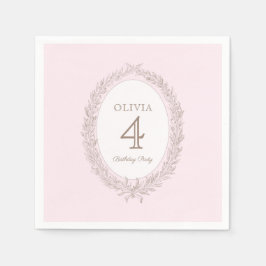 ボンジュールベフランスのパティスリー誕生日パーティーピンク スタンダードカクテルナプキン