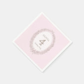 ボンジュールベフランスのパティスリー誕生日パーティーピンク スタンダードカクテルナプキン (角)