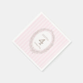 ボンジュールベフランスのパティスリー誕生日パーティーピンク スタンダードカクテルナプキン (角)