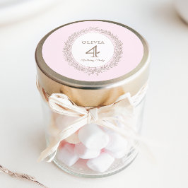 ボンジュールベフランスのパティスリー誕生日パーティーピンク ラウンドシール