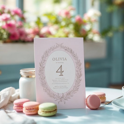 ボンジュールベフランスのパティスリー誕生日パーティー 招待状