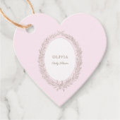 ボンジュールベフランスのパティスリー赤ちゃんシャワーピンク フェイバータグ (正面)