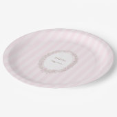 ボンジュールベフランスのパティスリー赤ちゃんシャワーピンク ペーパープレート (アングル)