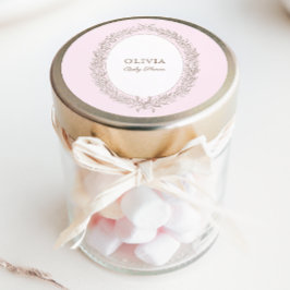 ボンジュールベフランスのパティスリー赤ちゃんシャワーピンク ラウンドシール