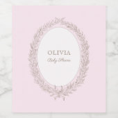 ボンジュールベフランスのパティスリー赤ちゃんシャワーピンク ワインラベル (シングルラベル)