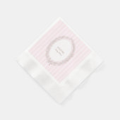 ボンジュールベフランスのパティスリー赤ちゃんシャワーピンク 縁ありカクテルナプキン (角)