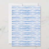 ボンジュールベフランスのパリブルーストライプベビーシャワー 招待状 (裏面)