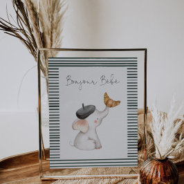 ボンジュールベフランスのブパリベビシャワーサイン ポスター