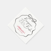 ボンジュールベフランスのブパリベビシャワーブラックピンク スタンダードカクテルナプキン (角)