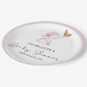 ボンジュールベフランスのブロマンチック女の子ベビシャワー ペーパープレート (アングル)