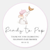 ボンジュールベフランスのブロマンチック女の子ベビシャワー ラウンドシール (正面)