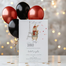 ボンジュールベフランスのベウサギ赤ちゃんシャワー 招待状