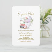 ボンジュールベフランスのベマカロンミルクティベイビーシャワー 招待状 (スタンド正面)