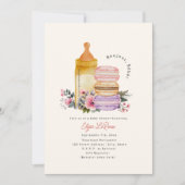 ボンジュールベフランスのベマカロン&ミルベビーシャワー 招待状 (正面)