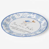 ボンジュールベフランスのロマンチックな女の子ベビシャワーパップ ペーパープレート (アングル)