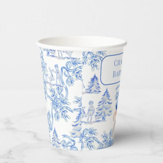 ボンジュールベフランスのロマンチックな女の子ベビシャワーパップ 紙コップ (右)