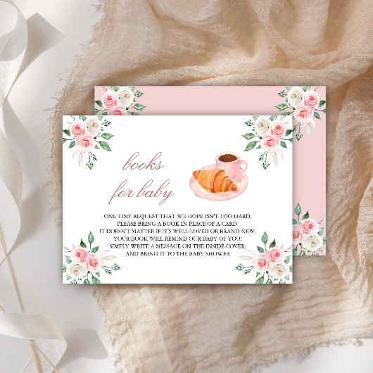 ボンジュールベフランスのーカフェピンクフローラブックリクエスト エンクロージャーカード