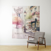 ボンジュールベフランスのーカフェベビーシャワー背景 タペストリー (インサイチュ)