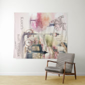 ボンジュールベフランスのーカフェベビーシャワー背景 タペストリー (インサイチュ(横))