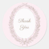 ボンジュールベフランスのーパティスリーありがとうピンク ラウンドシール (正面)