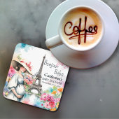 ボンジュールベフローラエッフェルタワーパリベビーシャワー スクエアペーパーコースター