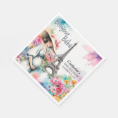 ボンジュールベフローラエッフェルタワーパリベビーシャワー スタンダードランチョンナプキン (角)