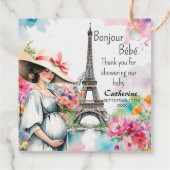 ボンジュールベフローラエッフェルタワーパリベビーシャワー フェイバータグ (裏面)