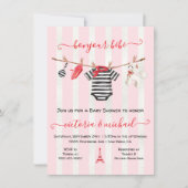 ボンジュールベブパリフランスクロセラインベビーシャワー 招待状 (正面)