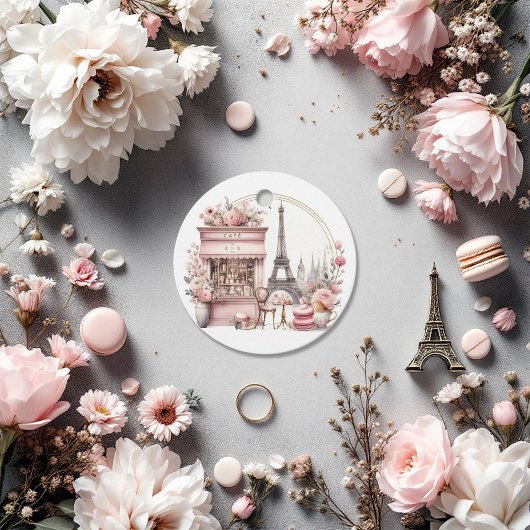 ボンジュールベベベパリジャンカフェベビーシャワー フェイバータグ