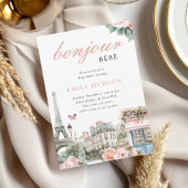 ボンジュールベベベパリベビッフランスのグシャワー招待状 招待状