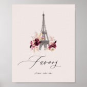 ボンジュールベベベビーブシャワーお気に入りテーブルサイン ポスター (正面)